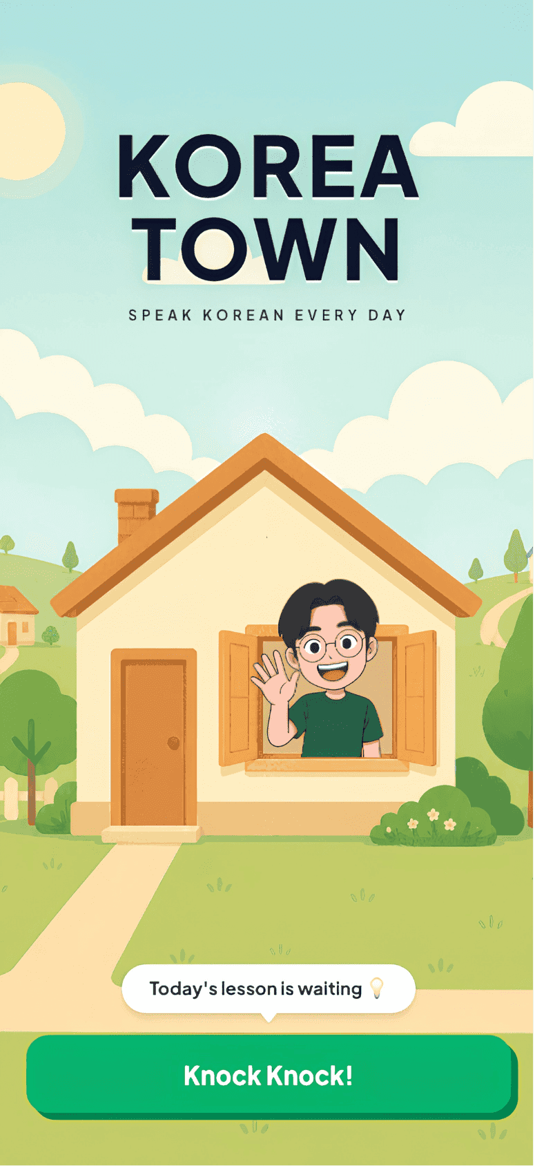 Korea Town speaking practice screen
