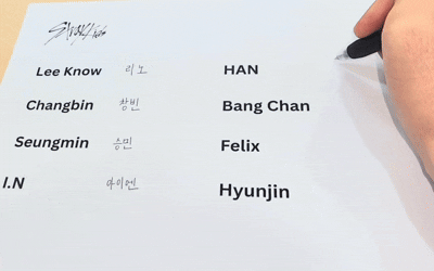 Writing SKZ members' names in Korean